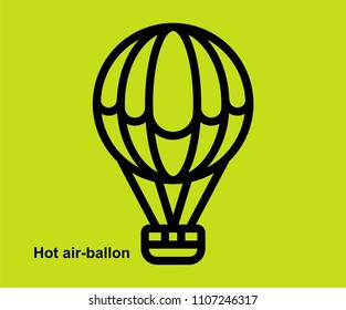 Hot air balloon vector icon 