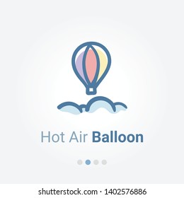 Hot air balloon vector icon