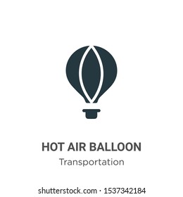 Hot air balloon vector icon on white background. Flat vector hot air balloon icon symbol sign from modern transportation collection for mobile concept and web apps design.