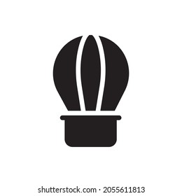 Hot air balloon vector icon, isolated on white background
