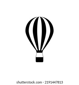 Hot air balloon vector icon on white background. Flat vector air balloon icon for web design