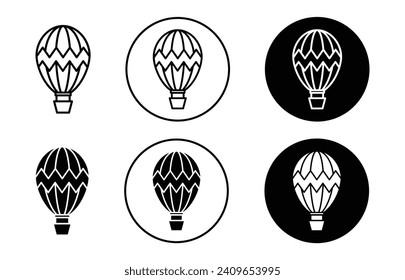 hot air balloon vector icon set collection. hot air balloon Outline flat Icon.
