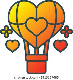 Icono vector de globo aerostático. Se puede usar para imprimir, móviles y aplicaciones web.