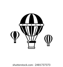 Conjunto de iconos de Vector de globo de aire caliente. Símbolo de globo de aire en estilo plano