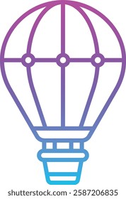 Hot Air Balloon vector icon. Can be used for printing, mobile and web applications.