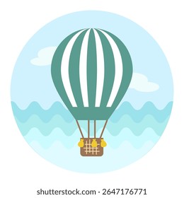 Hot Air Balloon vector icon. Travel. Summer. Summertime. Holiday. Vacation, eps 10