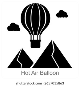Diseño de concepto de icono de Vector de globo de aire caliente