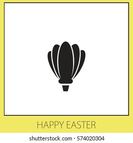 Hot Air Balloon Vector Icon.