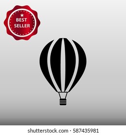 Hot Air Balloon Vector Icon Illustration