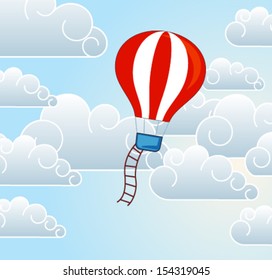 hot air balloon vector illustration. Cartoon, application style