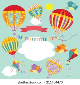 Hot air balloon vector illustration