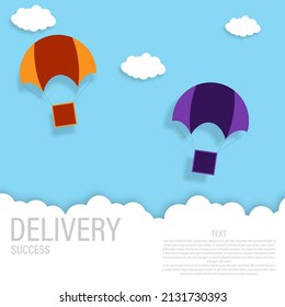 banner del sitio web de entrega de paracaídas    diseño
