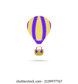 Hot air balloon vector illustration isolated on white background