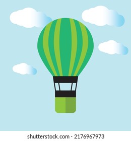 hot air balloon vector illustration with the cloud. trip, adventure