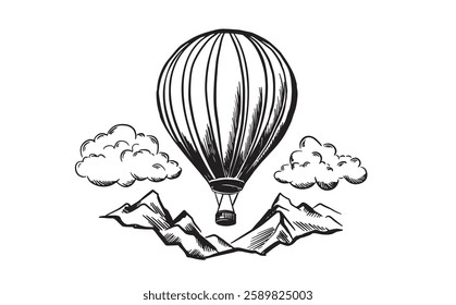 Hot air balloon vector illustration