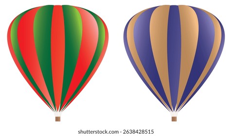 Hot air balloon. Vector illustration in flat style design. Vector hot air balloon isolated on white background. 3d and colorful hot air balloon illustration