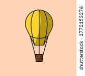 hot air balloon vector image logo simple yellow