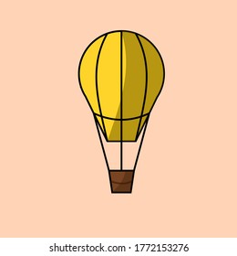 hot air balloon vector image logo simple yellow
