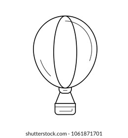 Hot air balloon vector line icon isolated on white background. Hot air balloon line icon for infographic, website or app. Icon designed on a grid system.