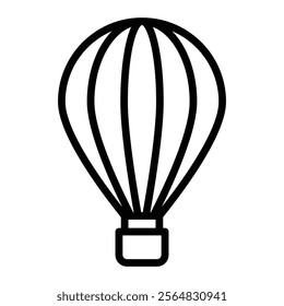 Hot Air Balloon Vector Line Icon Design