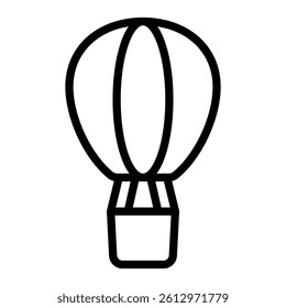 Hot Air Balloon Vector Line Icon Design