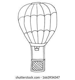 Plantilla de diseño del logotipo vectorial del globo aerostático. icono de transporte o aerotransportación retro.Dibujo vectorial para impresión, web, móvil e infografía sobre fondo blanco.