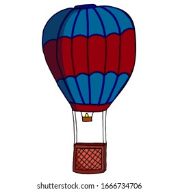 Hot Air Balloon vector logo design template. retro airship or transport icon. Vector sketch illustration for print, web, mobile and infographics on a white background.