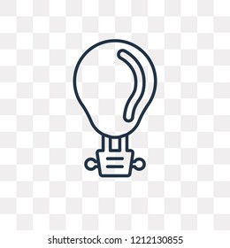 Hot air balloon vector outline icon isolated on transparent background, high quality linear Hot air balloon transparency concept can be used web and mobile