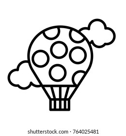 Hot air balloon vector outline icon