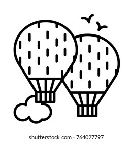 Hot air balloon vector outline icon