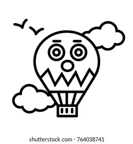 Hot air balloon vector outline icon