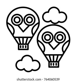 Hot air balloon vector outline icon