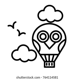 Hot air balloon vector outline icon