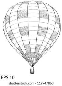 Hot Air Balloon Vector Sketch Up line, EPS 10.