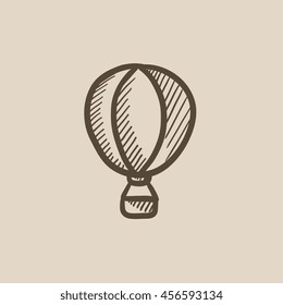 Hot air balloon vector sketch icon isolated on background. Hand drawn Hot air balloon icon. Hot air balloon sketch icon for infographic, website or app.