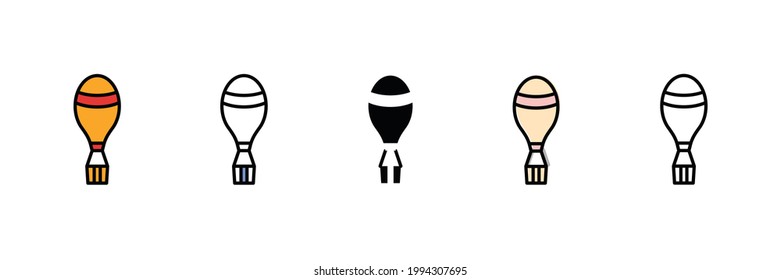 hot air balloon vector type icon