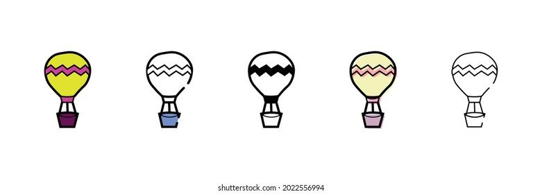 icono de tipo vector de globo de aire caliente