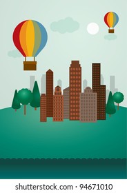 hot air balloon vector/illustration