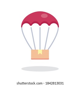hot air balloon, vehicle, transport flat icon vector illustration