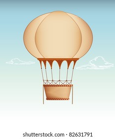 Ilustración vectorial Vintage del globo aerostático