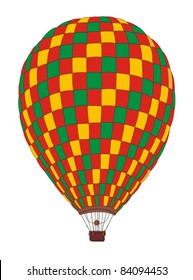 Hot Air Balloon Vintage Vector Illustration