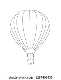 hot air balloon in zentangle inspired doodle style isolated on white. Coloring book page for adult and older children.