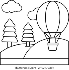 Hot air ballooning Concept, Air balloon ride Vector Design, Wandering and Leisure Symbol, Touring and Pleasure Sign, Odyssey and Escapade Stock illustration,