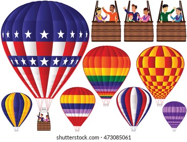 Hot air balloons.