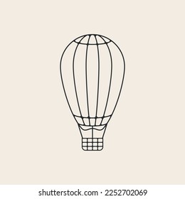 hot air balloons airship line art logo design vector