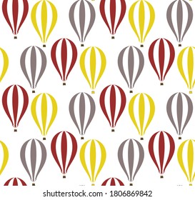 Hot air balloons background seamless pattern