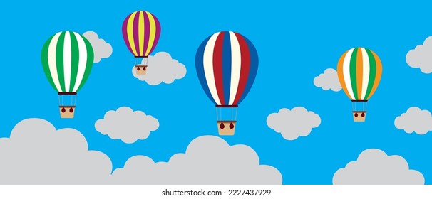 Hot Air Balloons and Clouds