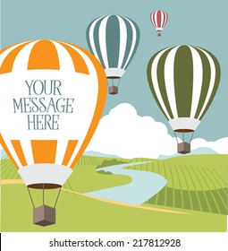 hot air balloons with copy space EPS 10 vector