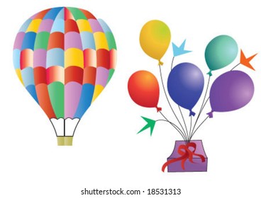 Hot air balloons and gift balloons