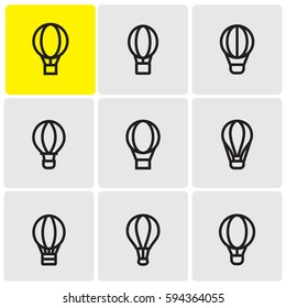 Hot air balloons icons